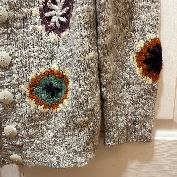 Cozy Sundance S Multicolor loose knit cardigan Button-Up Sweater guc - Picture 5 of 10
